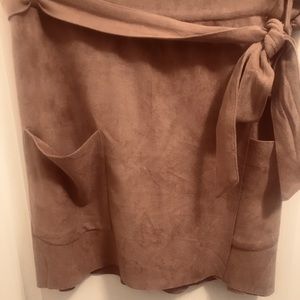 Beige/taupe suede mini skort (Large)